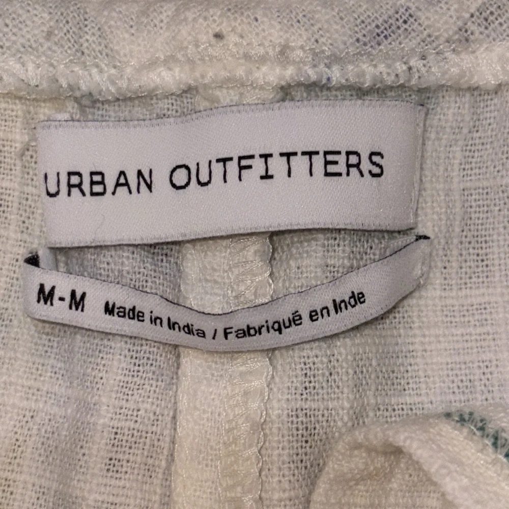 Urban Outfitters Plaid Tie Front Cotton Romper Size Medium White/Green/Yellow - Picture 8 of 12
